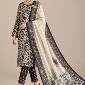 SLUB LAWN PRINTED UNSTITCHED 3PC