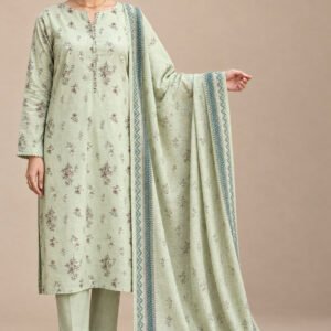 Elysian — Modern Slub Dhanak Printed 3 PC with Matching Dupatta