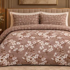 Midnight Blossom King Size Bed Sheet – Wrinkle Resistant | Threadcrafts
