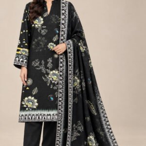 Modern Viscose Digital Print 3 Piece (Embroidered Dupatta) – Design 5