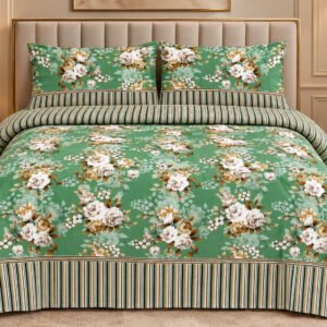 Dawn Mist Floral King Size Bed Sheet – Wrinkle Resistant | Threadcrafts