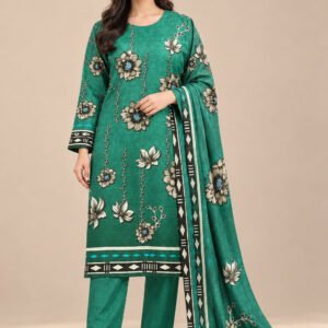 Modern Viscose Digital Print 3 Piece (Embroidered Dupatta) – Design 6