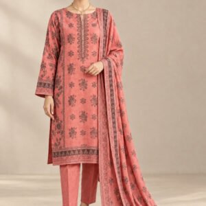 Noor — Modern Dhanak A+ Neck Embroidery 3 PC