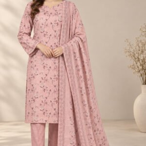 Aurora — Modern Slub Dhanak Printed 3 PC with Matching Dupatta