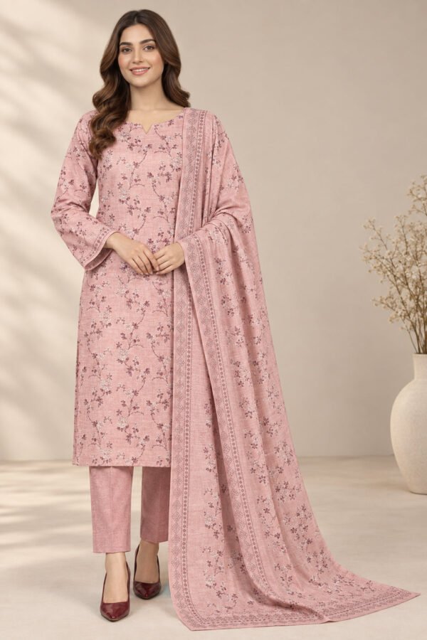 Aurora — Modern Slub Dhanak Printed 3 PC with Matching Dupatta