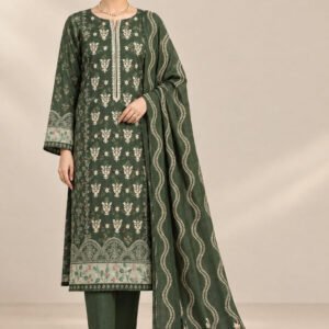 Anaya — Modern Dhanak A+ Neck Embroidery 3 PC