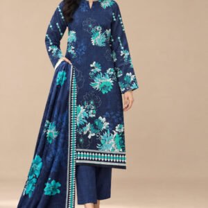 Modern Viscose Digital Print 3 Piece (Embroidered Dupatta) – Design 1