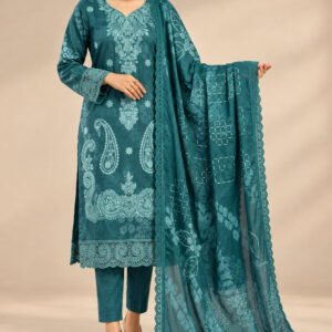 Modern Viscose Embroidery Unstitched 3 Piece – Design 1